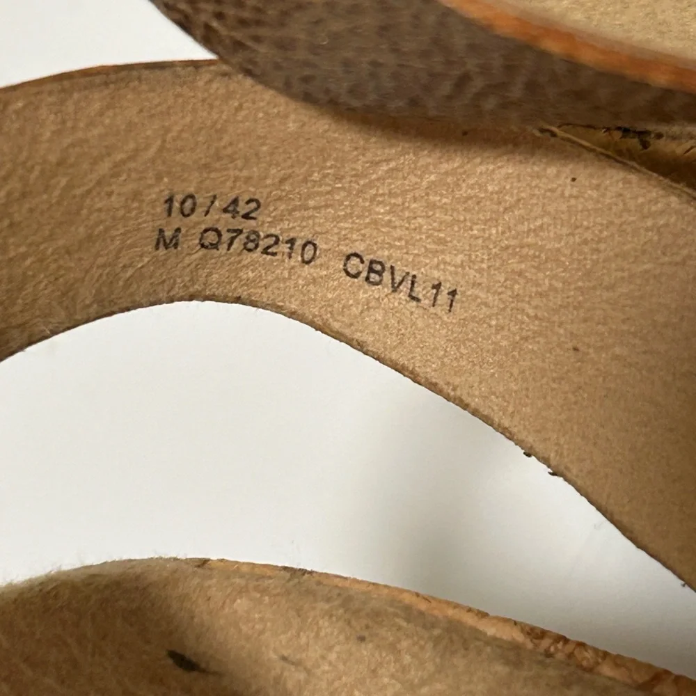 Kork Ease Wedge Sandals Metallic Bronze Tan Size 10